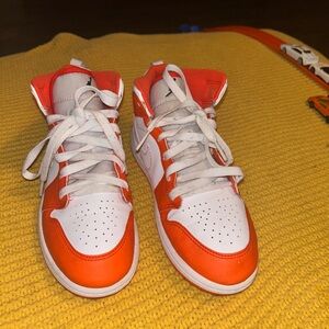 Orange and White Nike dunks